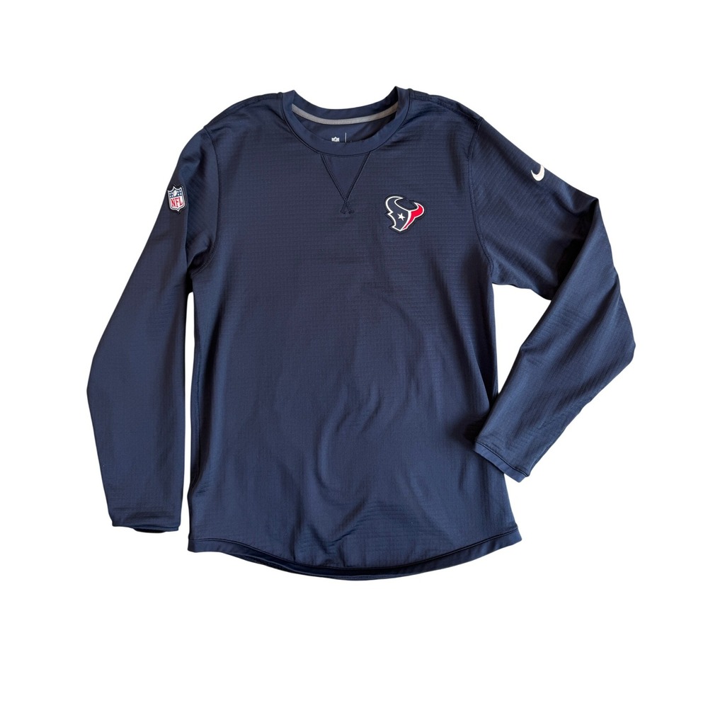 Nike NFL Houston Texans On Field Training Long Sleeve Shirt Mens Medium Navy